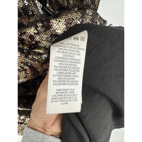 New Dress the Population Size XXS Black Gold Leopard Mimi Sequin Cocktail Dress - Picture 7 of 7